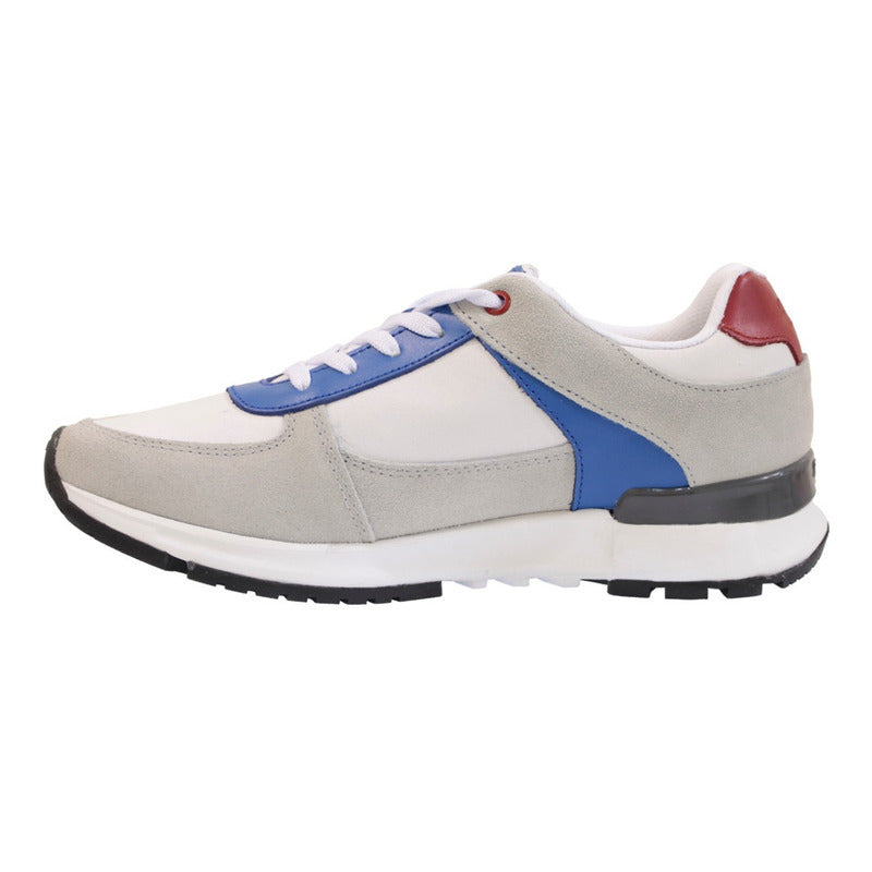 Tenis Jeep Mod 10553 Blanco / Azúl / Rojo